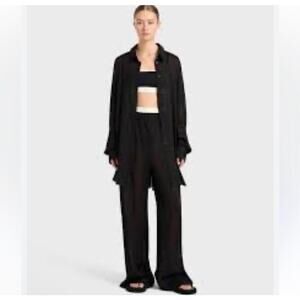 Bondi Born Cotton Black Button Down Size XL